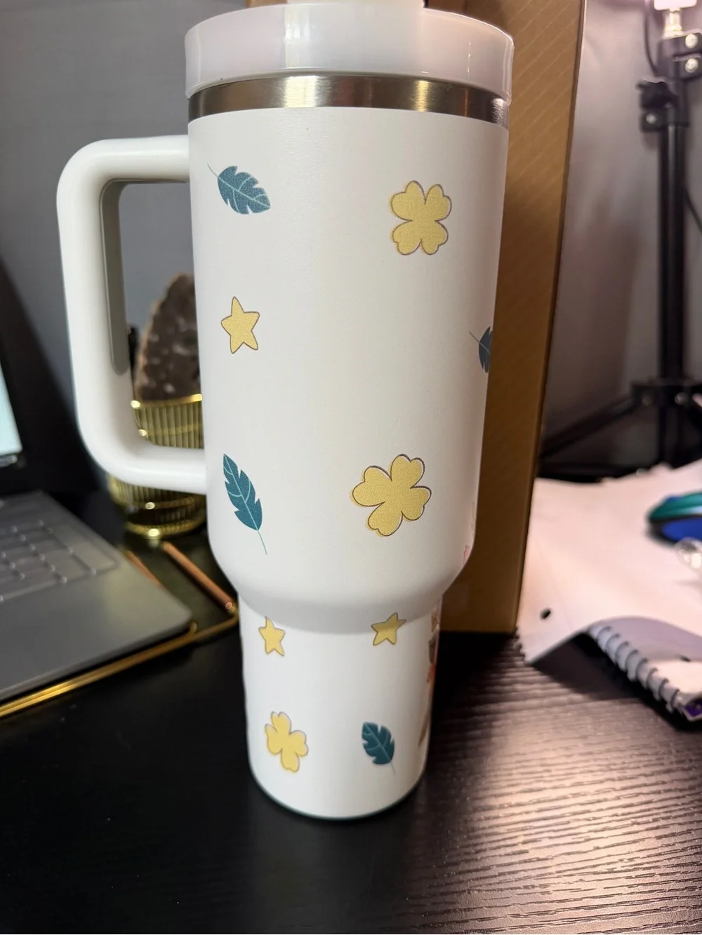 Stanley White Travel Mug with Pink Winnie the Pooh Illustration